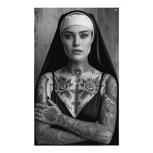 Edgy Tattooed Nun Tapestry