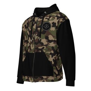 FCK Logo Green Camo Premium Zip Hoodie