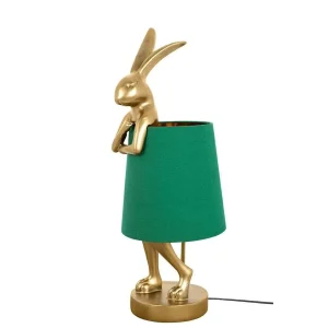 Bordslampa KARE DESIGN - RABBIT, guld/grön, 68 cm