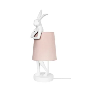 Bordslampa KARE DESIGN - RABBIT, vit/rosa, 68 cm